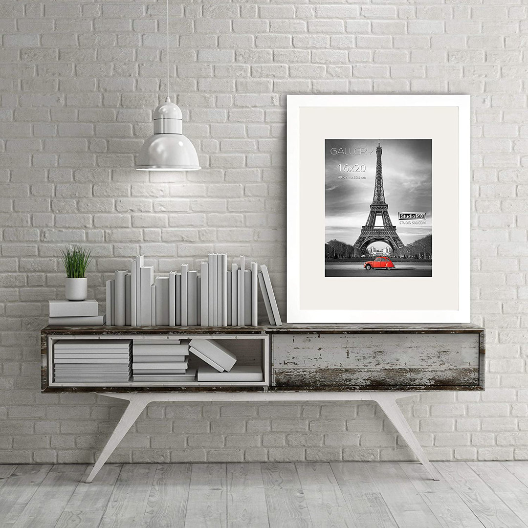 16 x 20 Pine Wood Tempered Glass, Interchangeable Mat with an 11 x 14" opening (Set of 2) Studio 500