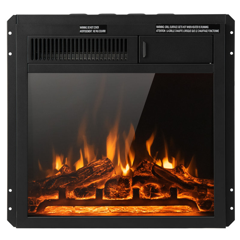 Brimson 19.67'' W Black Electric Fireplace Insert