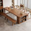 Walnut Rectangular Solid Wood Executive desk-1418697330
