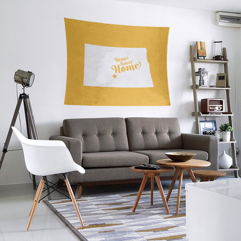 Tapisserie Home Sweet Bismarck, H 51 po x l 60 po, Jaune