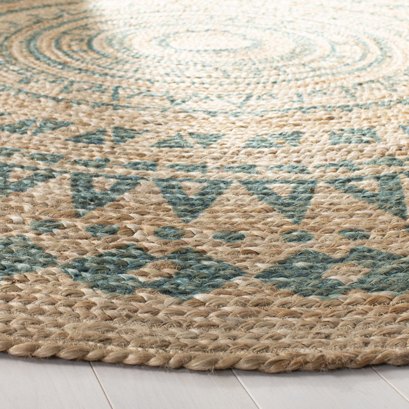 Desouza Hand Woven Jute Oriental Rug, Round 8'