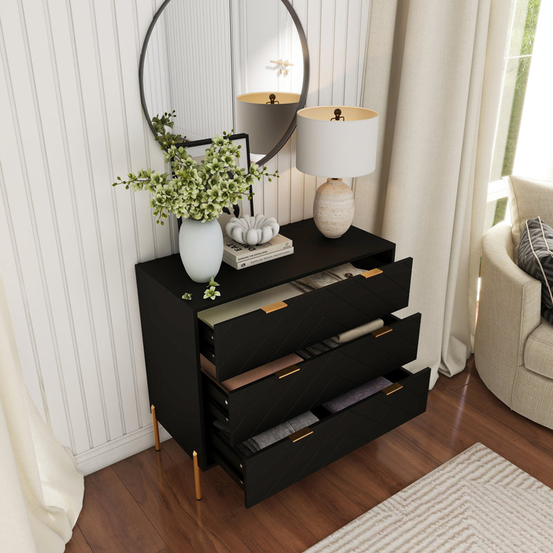 Three-Drawer Chest (Set Of 2), Black