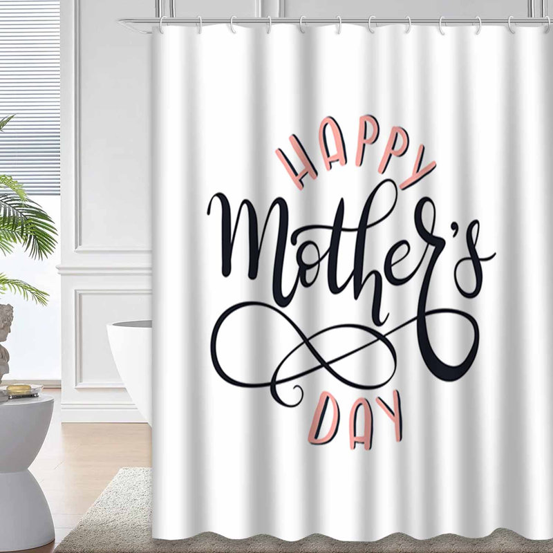 Rideau de douche avec 12 crochets Happy Happy’s Day, L 72 po x l 72 po