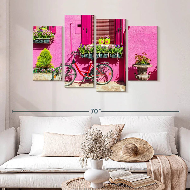 Vélo maison rose, H 32 po x l 52 po