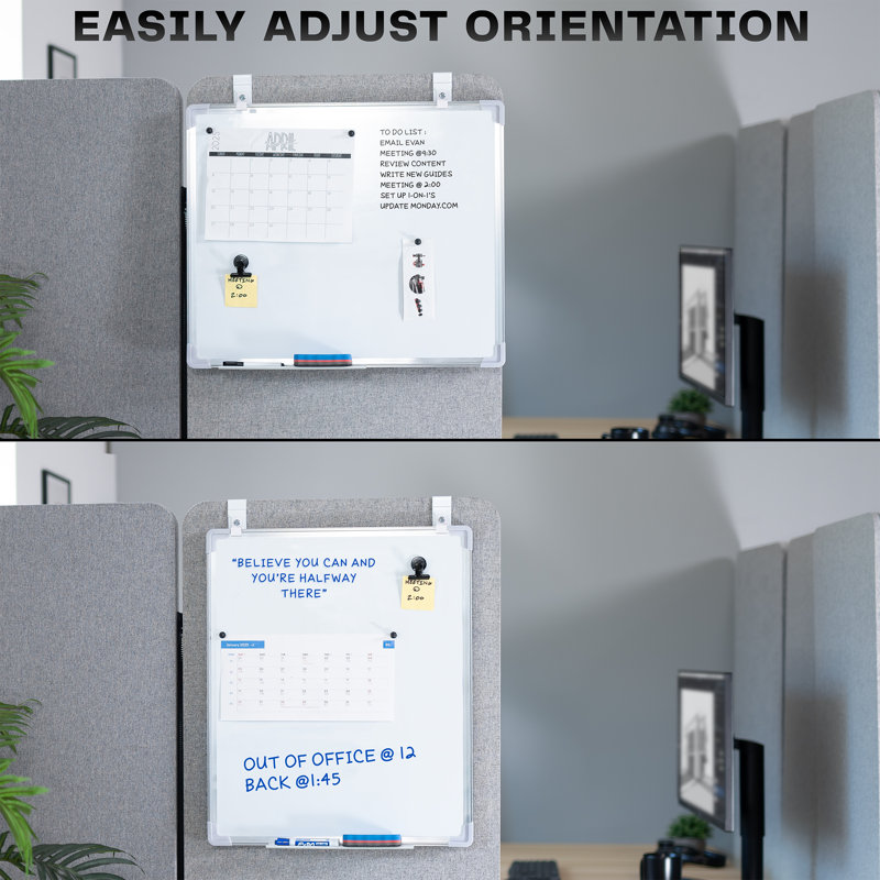 Tableau blanc suspendu 24 po x 20 po Vivo avec système de fixation à crochet en métal pour porte