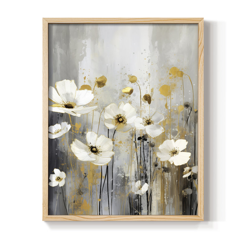 Reproduction encadrée FLORAL Series CDIV - bois massif, H 21 po x l 17 po