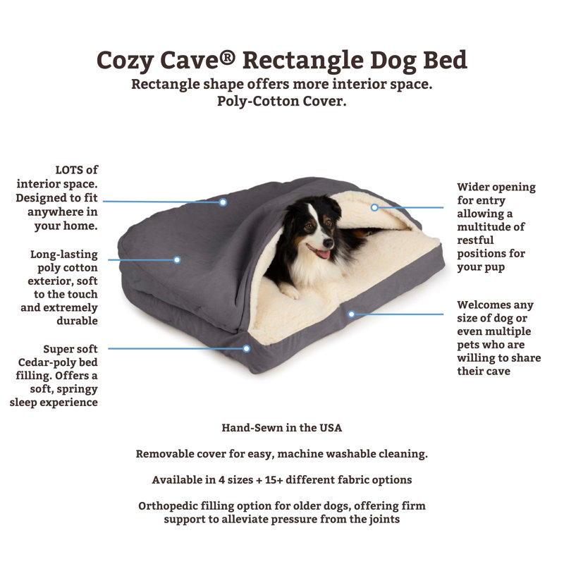 Small Red Poly Cotton Hooded Cozy Cave Dog Bed