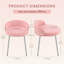 Chaise de coiffeuse avec tabouret d'appoint à dossier bas pour salle de bain et salon, velours, rose-1164847274