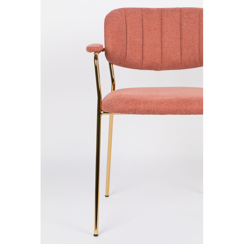 Jolien Upholstered Arm Chair, Gold, Pink
