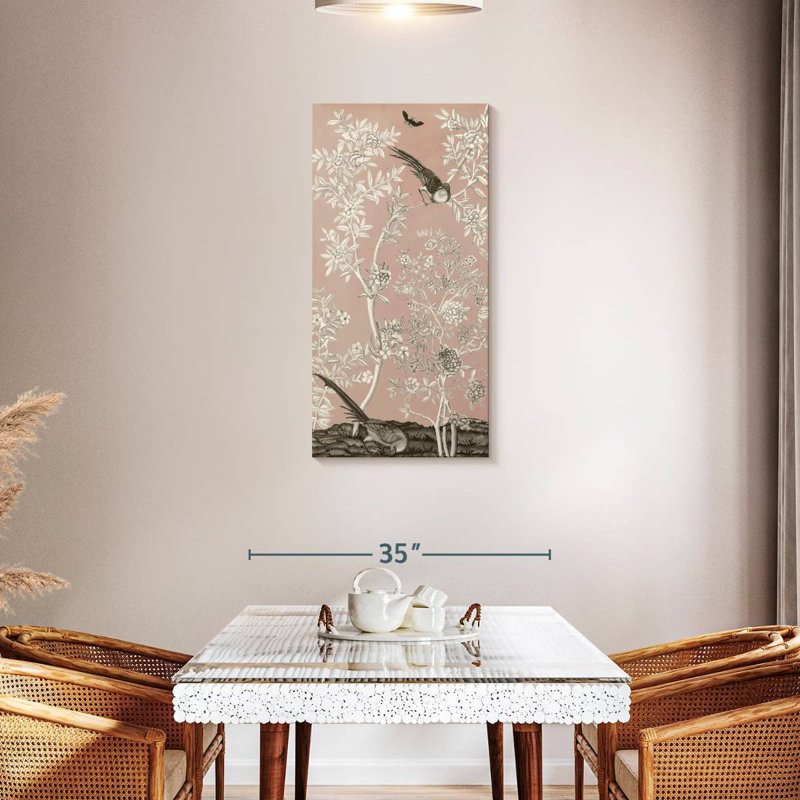 Blush Chinoiserie II, 42" H x 21" W