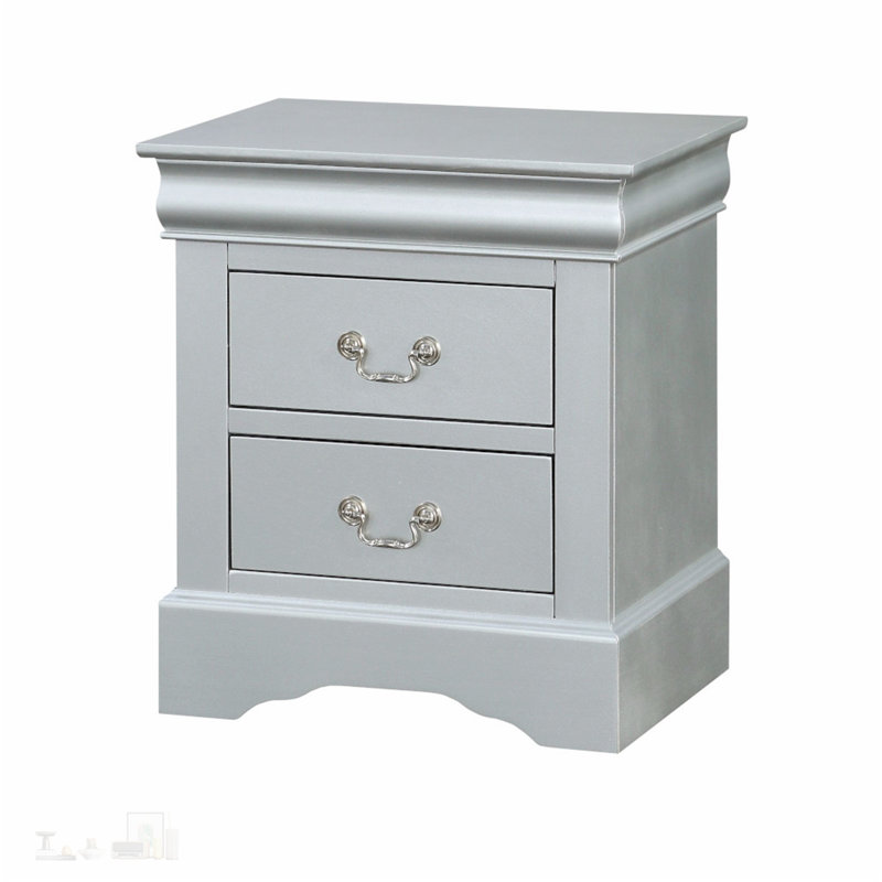 Table de chevet élégante avec 3 tiroirs et poignées dorées, un meuble de chambre à coucher élégant et fonctionnel