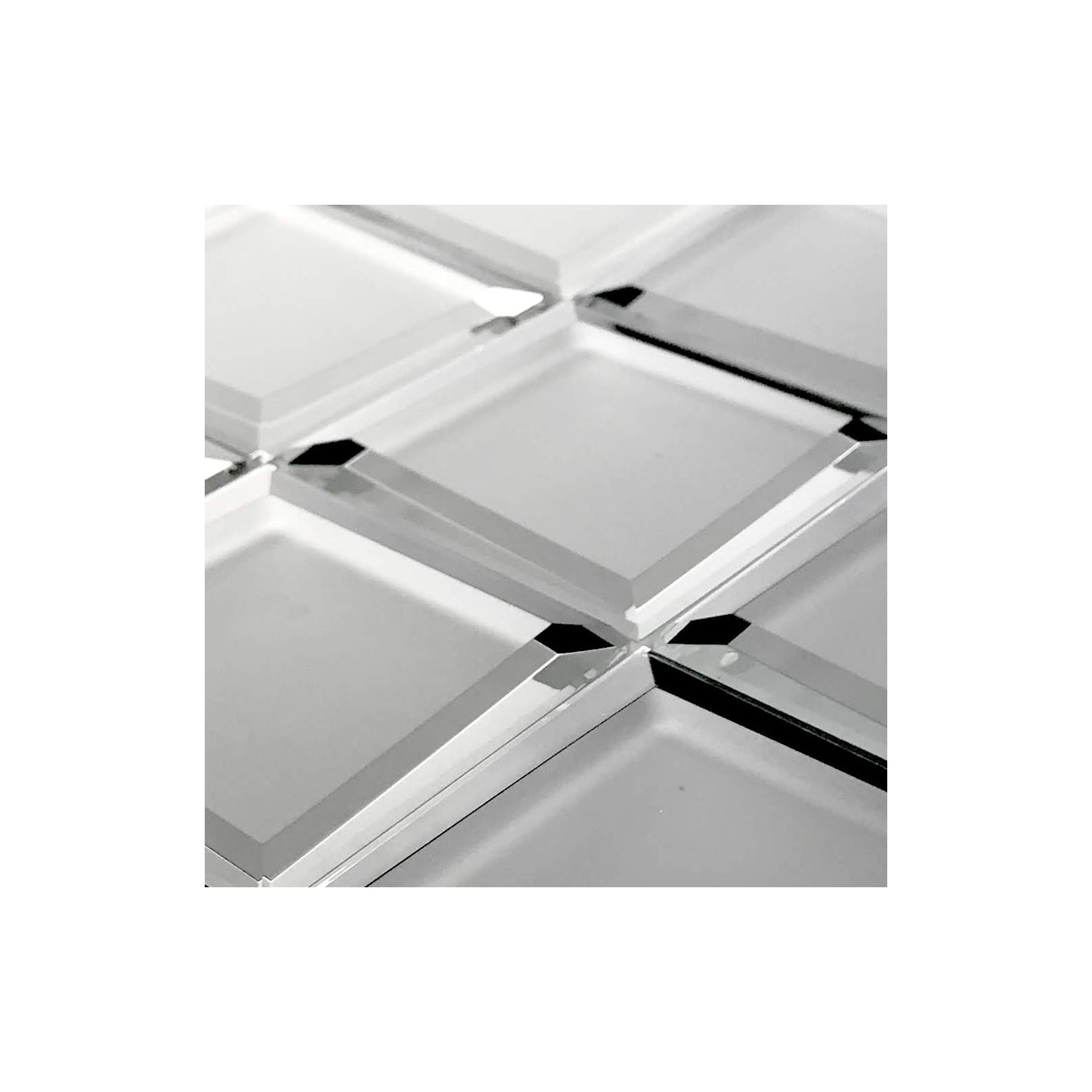 SAMPLE-Reflections Glass Mirror Peel & Stick Beveled Deco Mosaic Tile