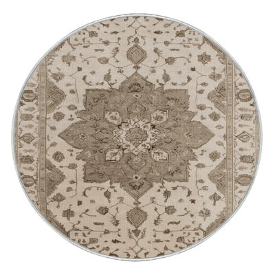 Machine Washable Tabriz Beige Area Rug