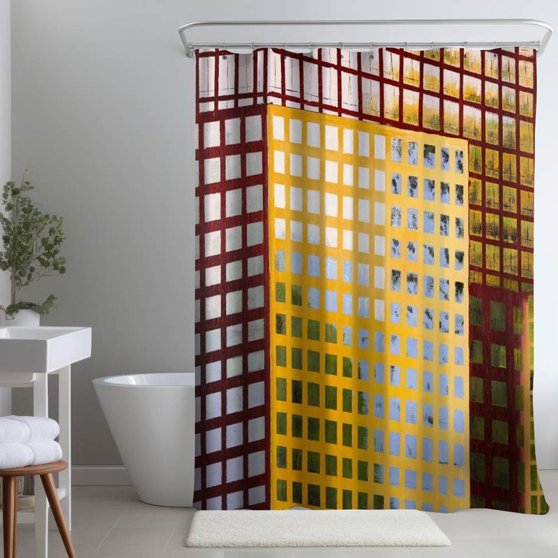 Shower Curtain CI234 – Polyester Shower Curtain, Dye Sublimation Print, 71" W × 74" L