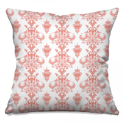 Pink Damask Pattern Double Sided Throw Pillows