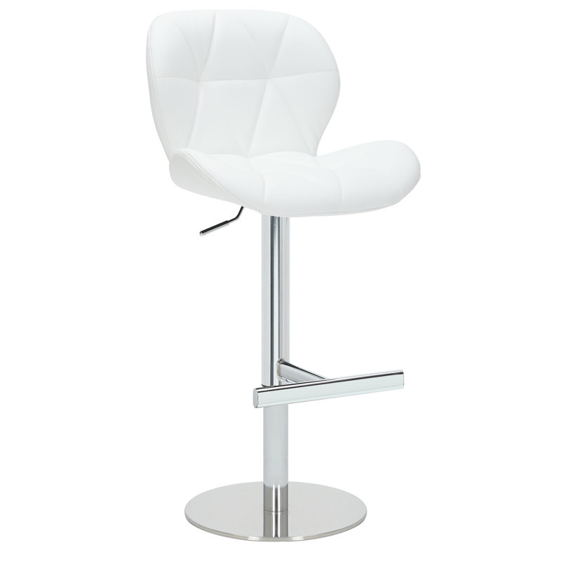 Swivel Upholstered Bar Stool, White