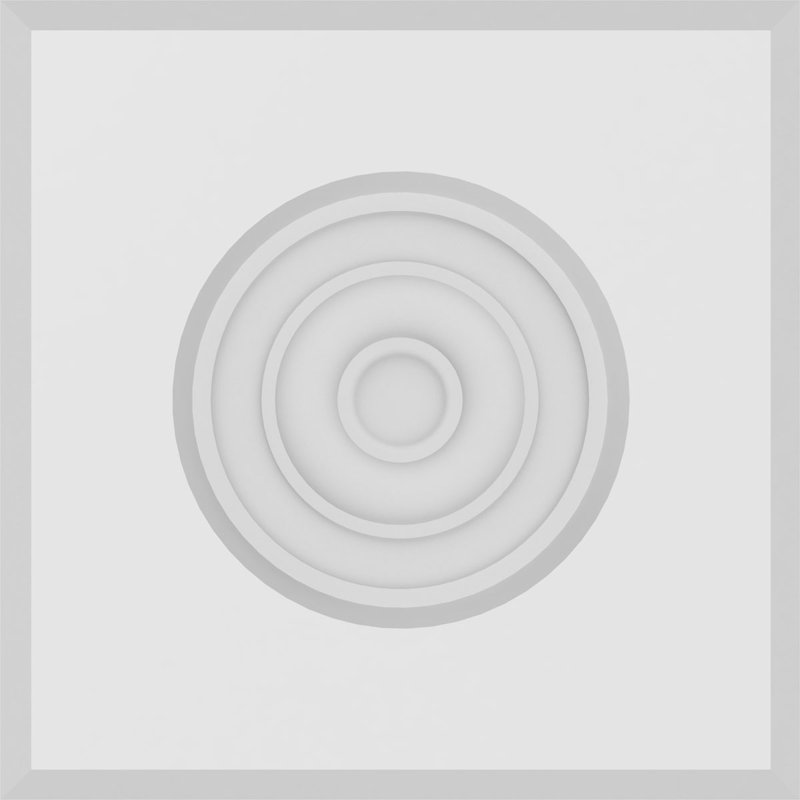 Rosette standard Sedgwick Bullseye avec bord biseauté, H 6 po x l 6 po x p 1 po