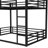 Metal Queen over Queen Bunk Bed for Teens and Adults,Space-Saving/Noise Reduced/No Box Spring Needed,Black