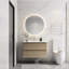 Lavabo de salle de bain mural, lavabo en céramique, 2 tiroirs à fermeture en douceur - chêne moderne avec lavabo et fixation en douceur-12829972-12829970-12829969