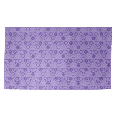 Tapis décoratif de cercles et de vagues mauves