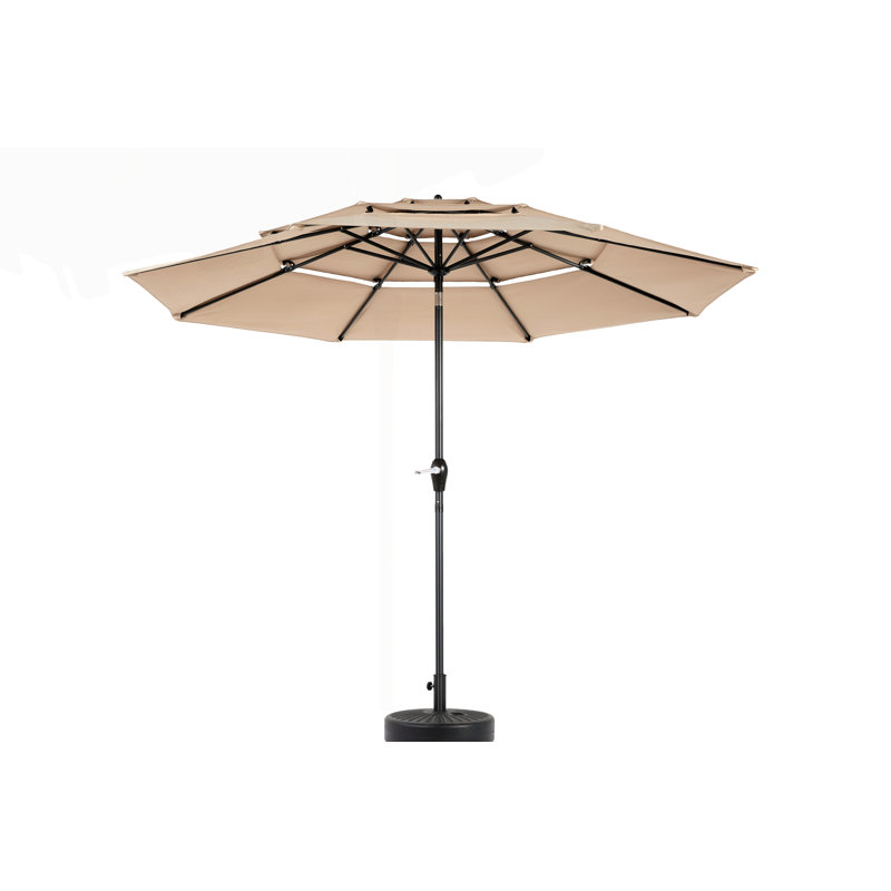 Parasol à 3 niveaux en aluminium, Kaki