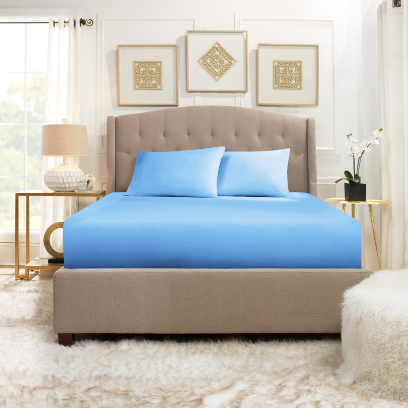 Microfiber Sheet Set, Full Sheet Set with 2 Pillowcases, Calm Blue
