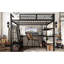 Grand lit mezzanine avec tablettes de rangement, lit mezzanine en métal