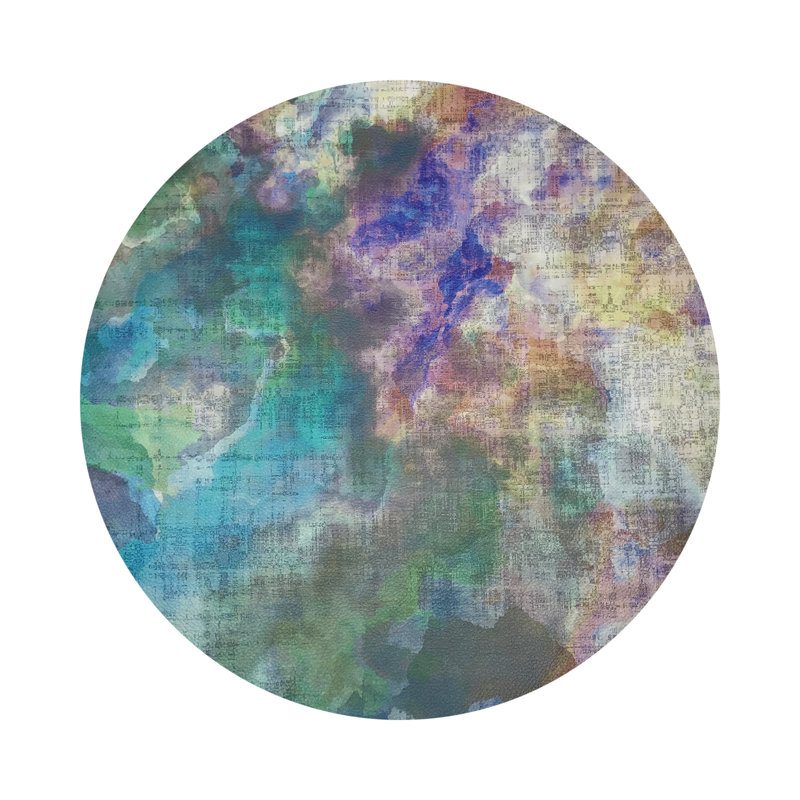 Impressionism Coast Vegan Leather Round Coasters, Coast