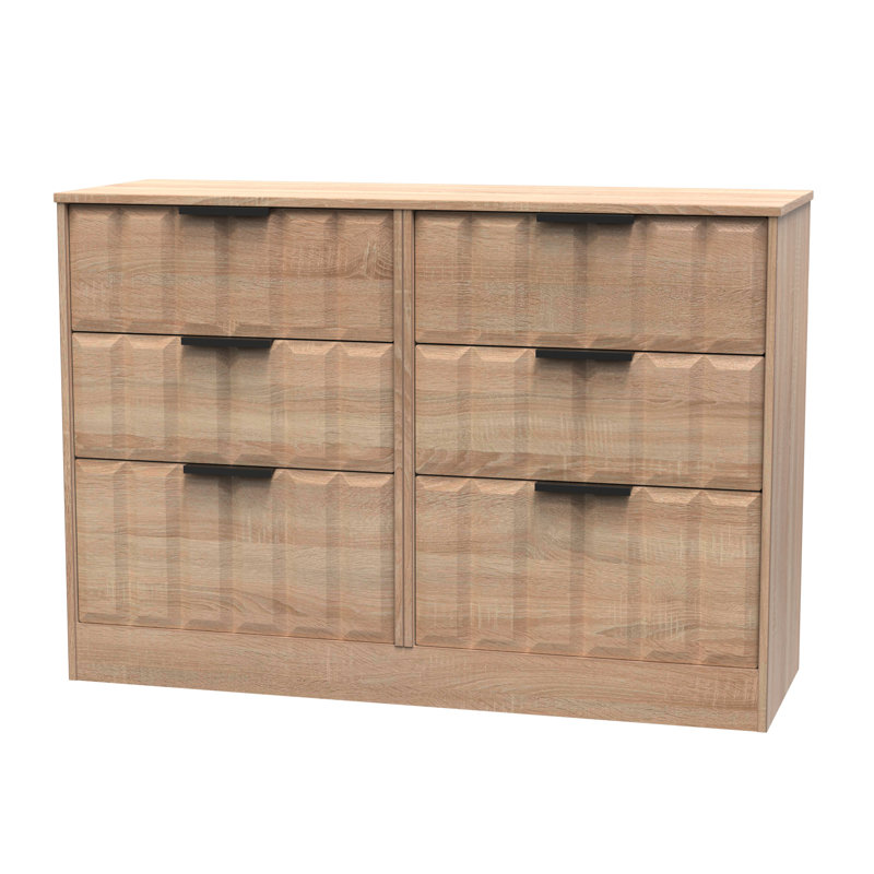 115 cm W Chest of 6 Drawers, Brown