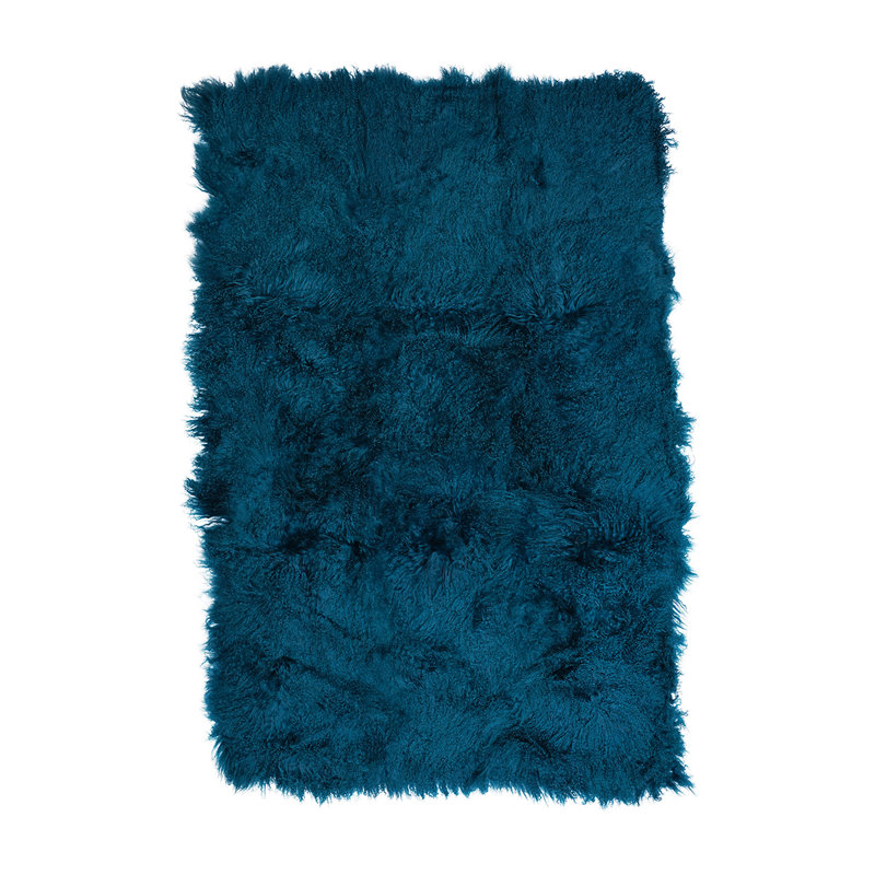 Sheepskin Area Rug in Dark Teal, Rectangle 4' x 6'