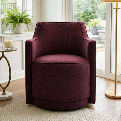 Fauteuil pivotant rembourré entièrement assemblé en tissu