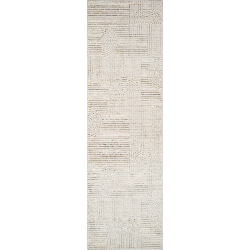 Tapis tapis d'intérieur moderne, beige crème., Tapis de couloir 2 pi 3 po x 8 pi