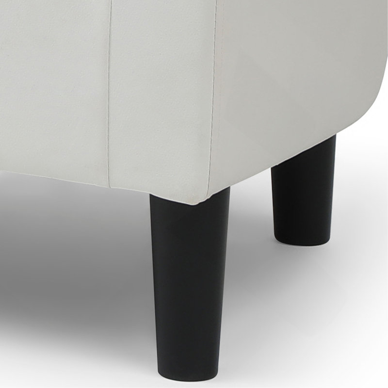 Chaise en bois massif avec repose-pieds Salem, Blanc