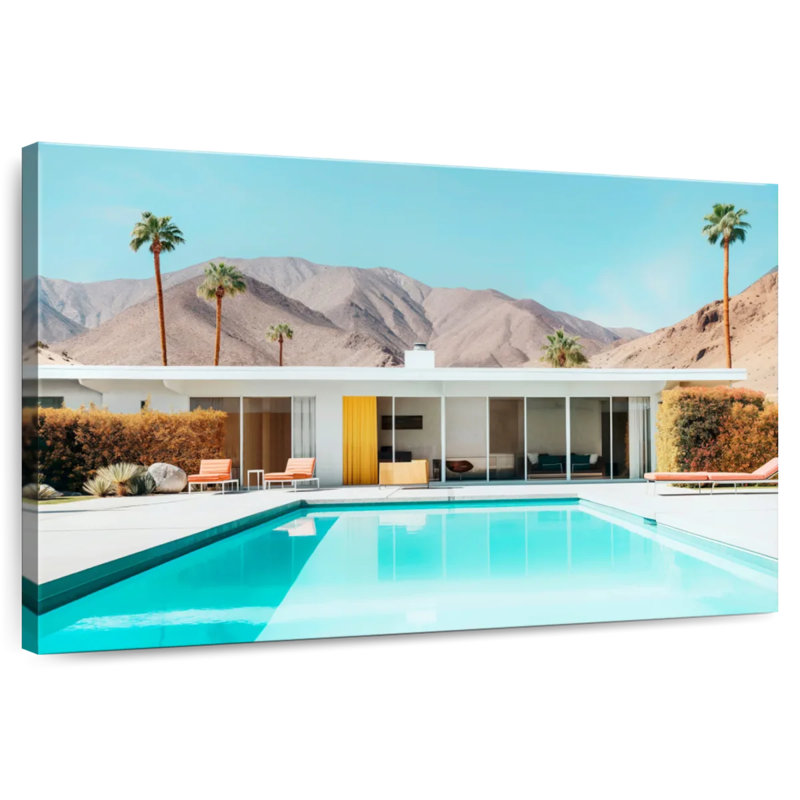Lilie style Mid-Century moderne Palm Springs, H 34 po x l 51 po