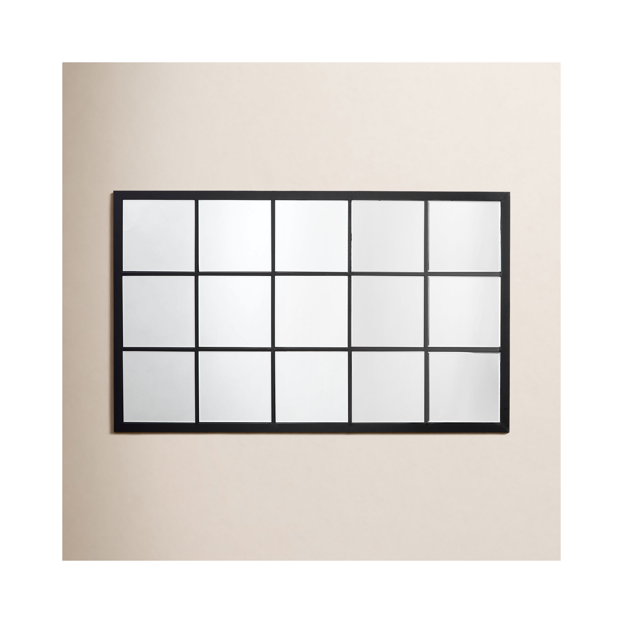 Suffolk Metal Flat Wall Mirror, Black