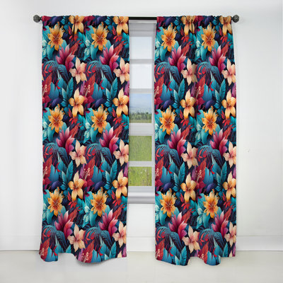 Tropical Mirage - motif tropical Vii - rideau floral - rideau occultant en velours - 1 panneau