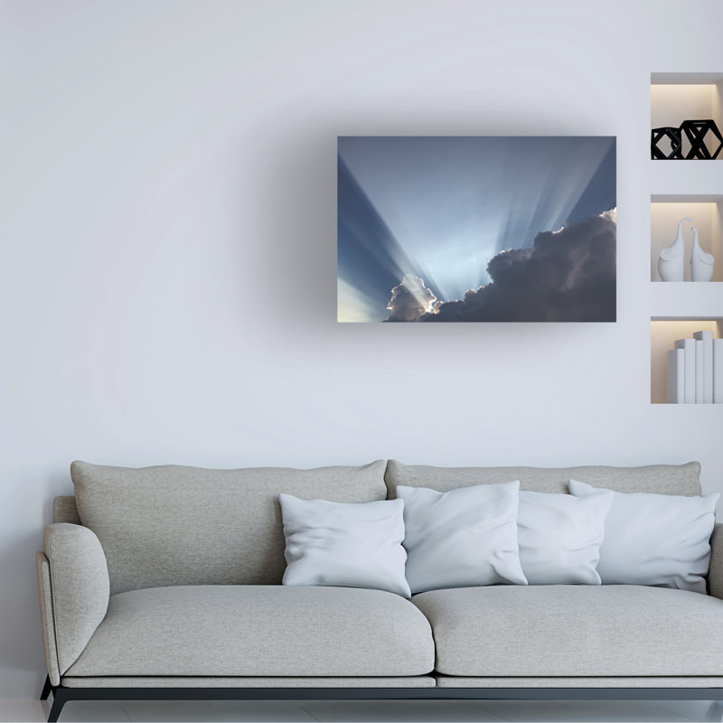 «Storm Cloud Sun Rays On Canvas» par Kurt Shaffer, reproduction de photos, H 16 po x l 24 po x P 2 po