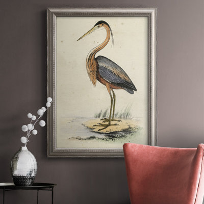 Antique Heron II - reproduction d'art sur toile encadrée