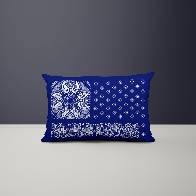 Polyester / Mélange de polyester Housse de coussin rectangulaire intérieure / extérieure lombaire et insert, Bleu marine