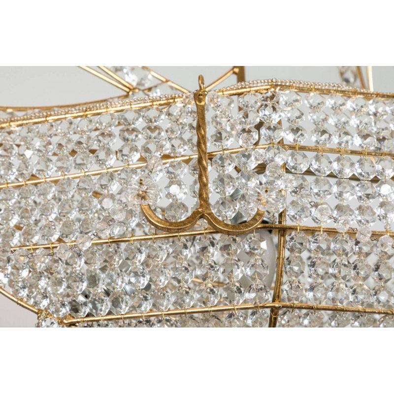 Akari Crystal Boat Chandelier 34"