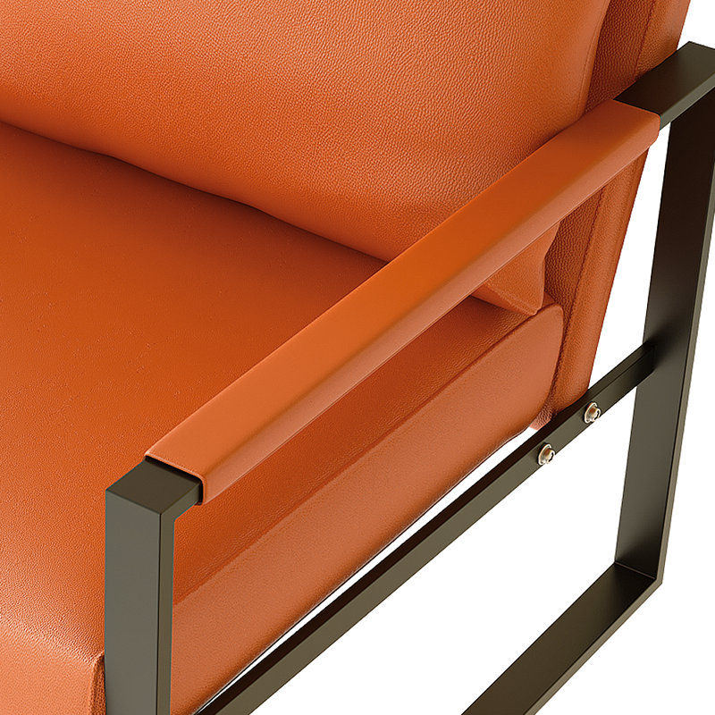 Angellina Faux Leather Armchair, Orange Faux Leather