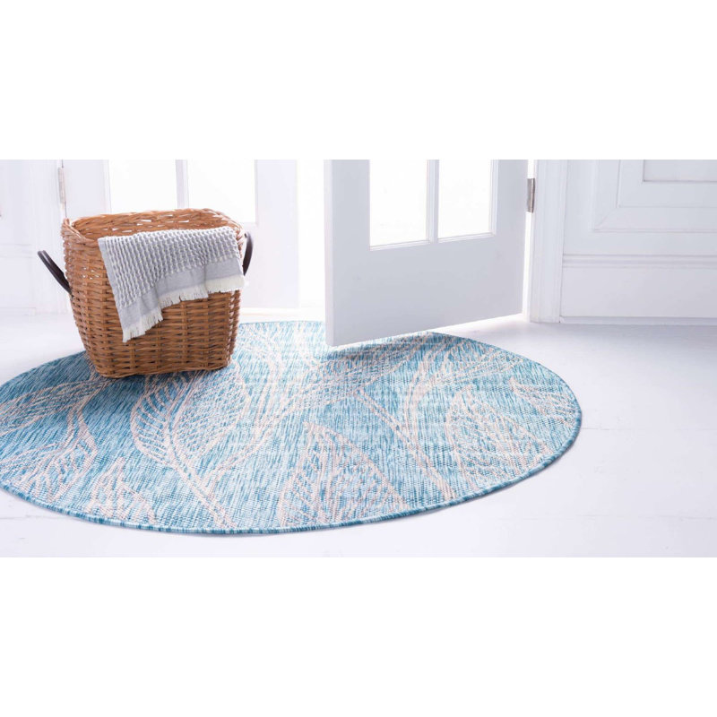 Tapis d'extérieur couleur mer Kona, Rond 4 pi