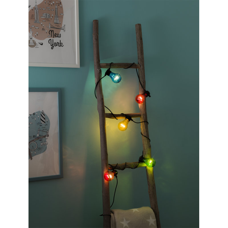 500cm LED Battery Powered 5 - Bulb Standard String Light, Red/Green