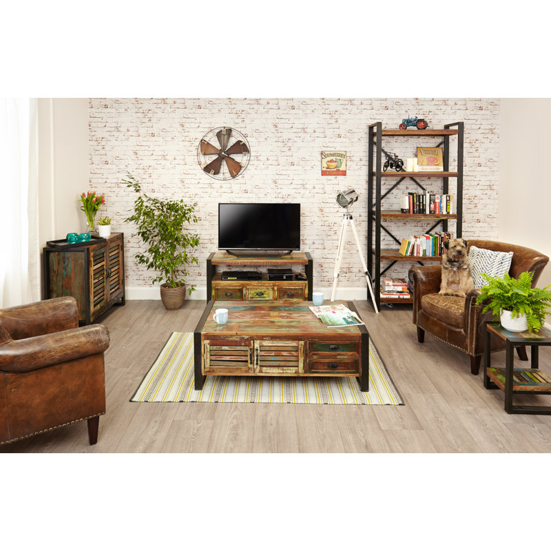 Arras Solid Wood Sled Coffee Table with Storage