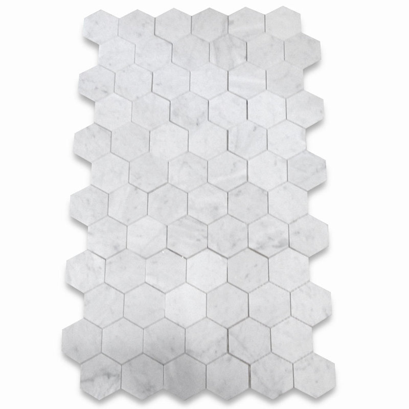 9 in. x 15 in. Honeycomb Honed Marble Tile