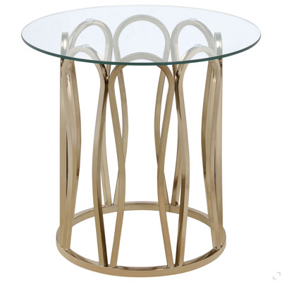 Table de bout d'appoint en verre et chocolat