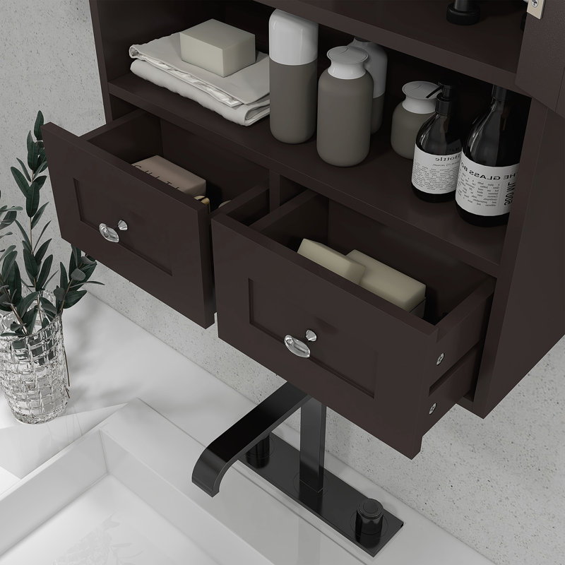 Armoire à pharmacie avec tiroirs pour pharmacie, Brun