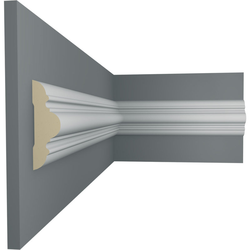 Primed White Polyurethane Crown Chair Rail Moulding Set