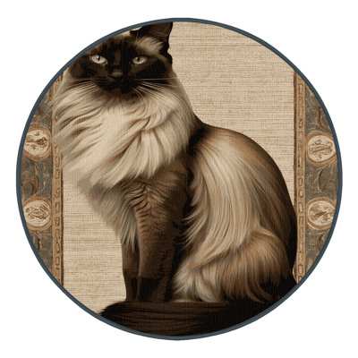 Washable Balinese Cats Area Rug