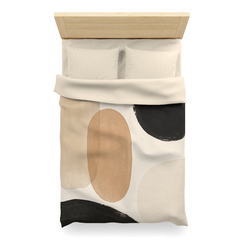 Microfiber Duvet Cover Boho Style, Design 76, Cream, Twin XL Duvet Cover